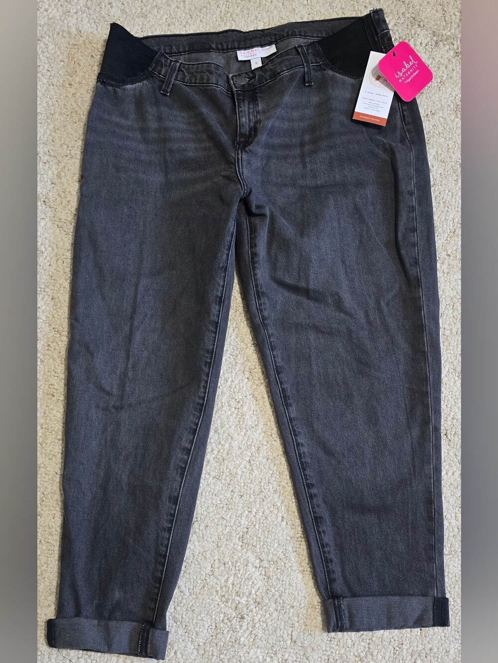 Isabel Maternity by Ingrid & Isabel Black/Grey Cropped Maternity Jeans Size 8